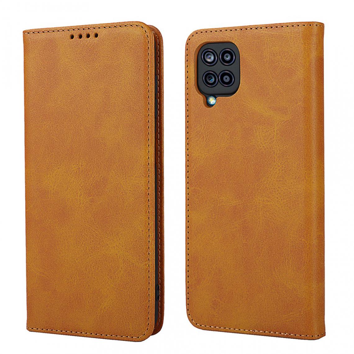 Other - Etui en PU Auto-absorbé avec support marron pour votre Samsung Galaxy A12 - Coque, étui smartphone
