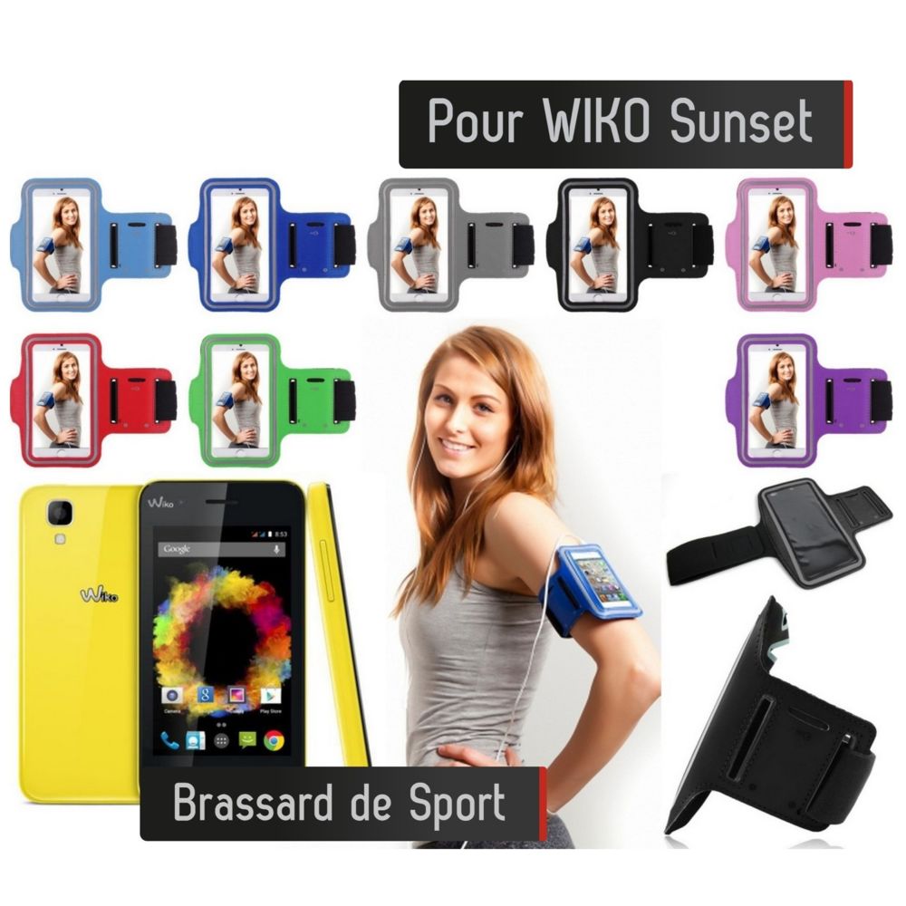 Shot - Brassard Sport Wiko Sunset Housse Etui Coque (BLEU) - Coque, étui smartphone