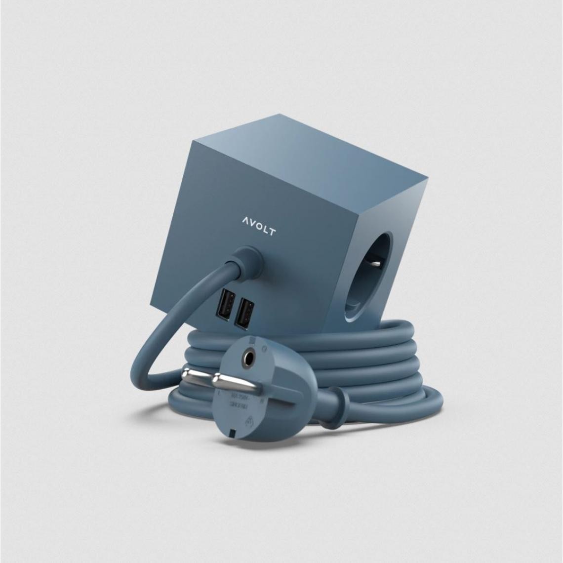 Pp No Name - Multiprise électrique avec 3 prises et 2 ports USB bleu - Chargeur secteur téléphone
