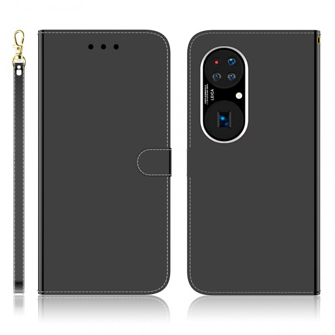 Other - Etui en PU Surface miroir bien protégée avec support noir pour votre Huawei P50 - Coque, étui smartphone