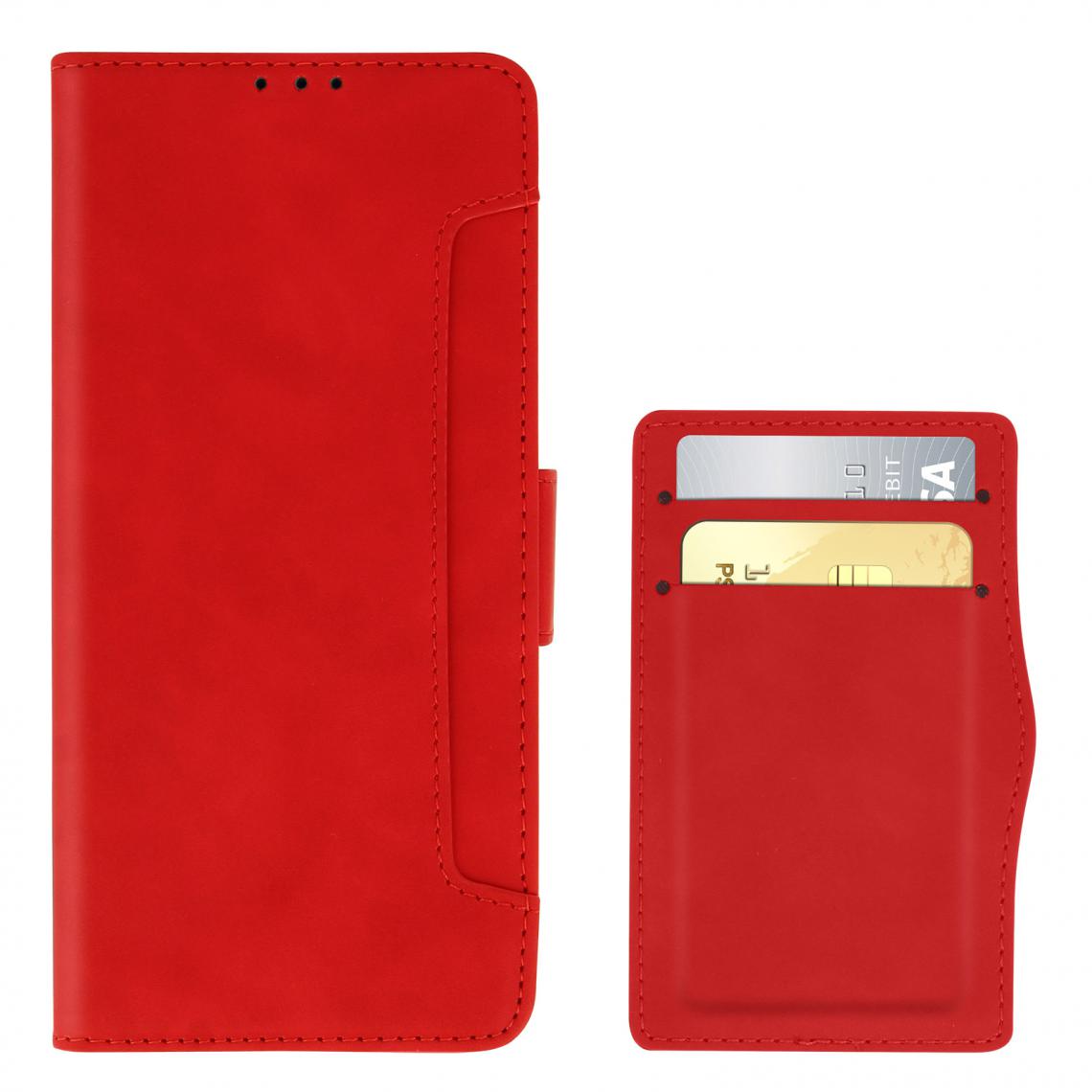 Avizar - Housse Realme 6i Étui Folio Portefeuille Fonction Support Rouge - Coque, étui smartphone