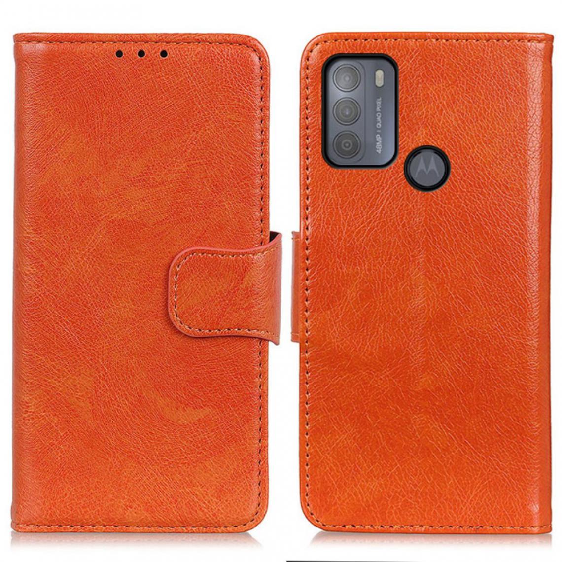 Other - Etui en PU Texture nappa fendue orange pour votre Motorola Moto G50 - Coque, étui smartphone