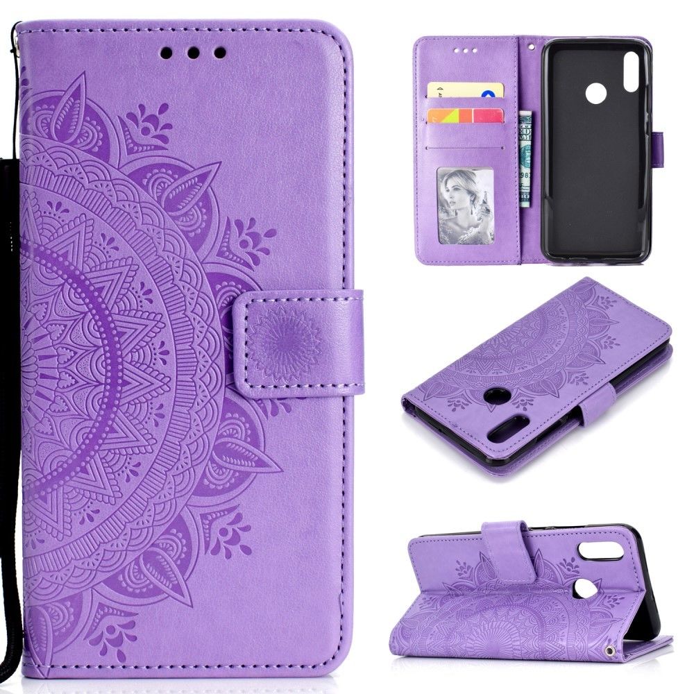 marque generique - Etui en PU fleur magnétique violet pour votre Huawei P Smart (2019)/Honor 10 Lite - Autres accessoires smartphone