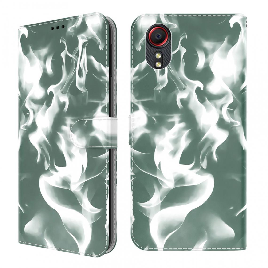 Other - Etui en PU Impression de motifs de brouillard avec support vert foncé pour votre Samsung Galaxy Xcover 5 - Coque, étui smartphone