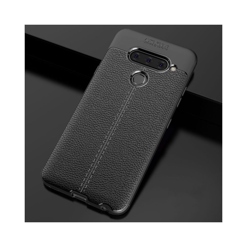 Wewoo - Coque antichoc TPU Litchi Texture pour LG V40 ThinQ (Noir) - Coque, étui smartphone