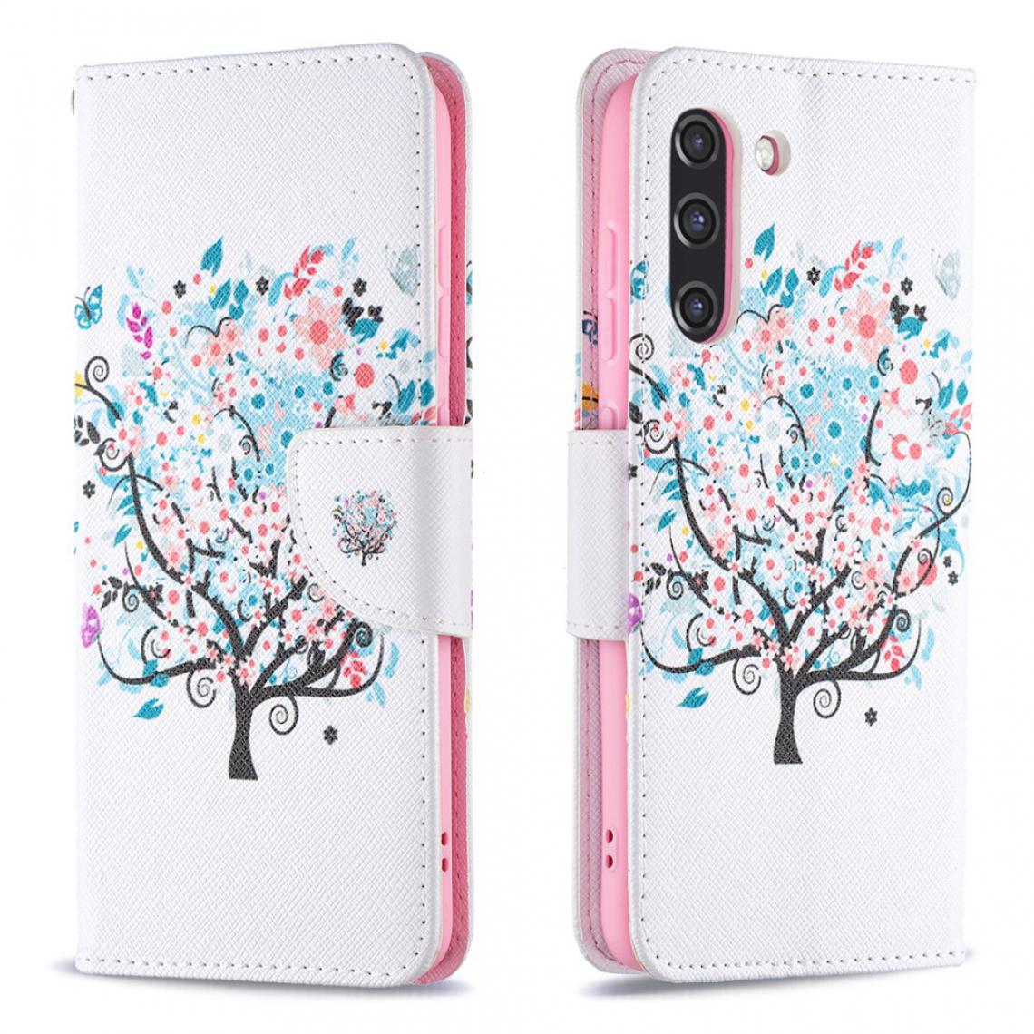 Other - Etui en PU Style chaud magnétique avec impression de motifs arbre fleur pour votre Samsung Galaxy S21 FE/S21 Lite - Coque, étui smartphone