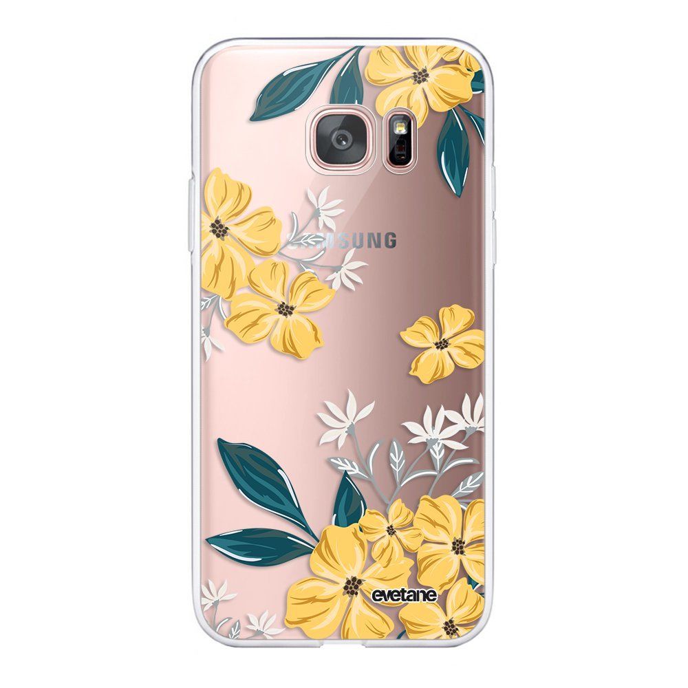 Evetane - Coque Samsung Galaxy S7 Edge 360 intégrale transparente Fleurs jaunes Ecriture Tendance Design Evetane. - Coque, étui smartphone