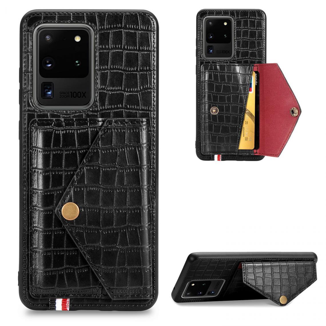 OtterBox - Housse Etui Coque de protection pour Samsung Galaxy S20 Ultra Noir avec Porte Carte (imit Croco) [Noir] - Coque, étui smartphone