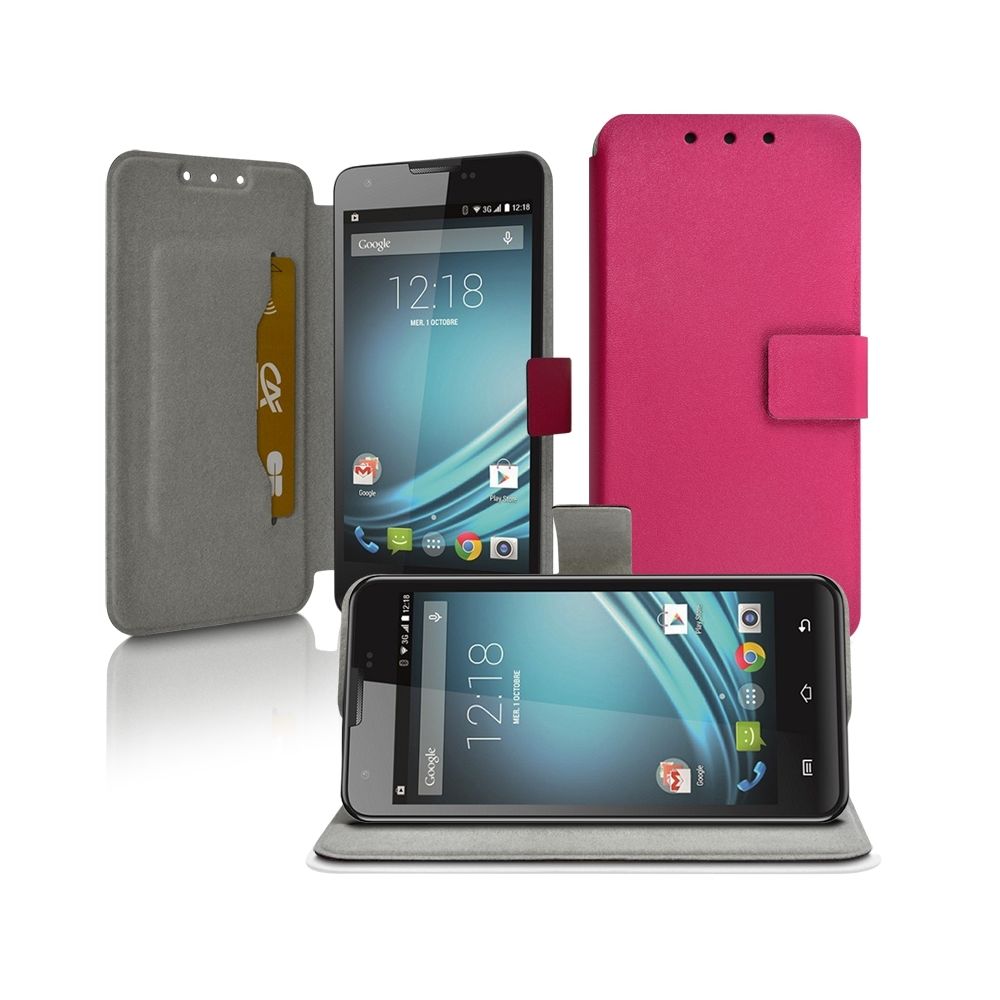 Karylax - Etui Porte-Carte Support Universel L Rose pour Orange Dive 72 - Autres accessoires smartphone
