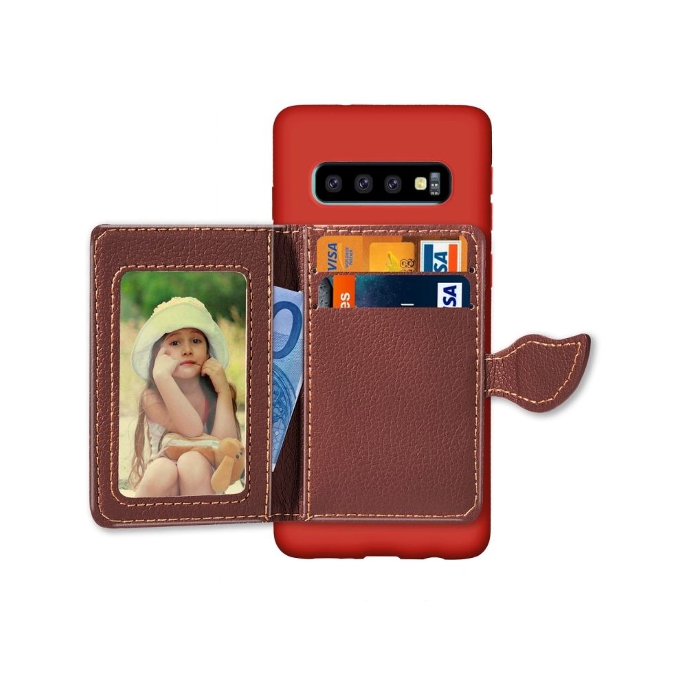 Wewoo - étuis Coque Housse de protection TPU en texture Litchi avec feuille magnétique pour Galaxy S10, emplacements pour cartes, porte-monnaie et portefeuille (Rouge) - Coque, étui smartphone