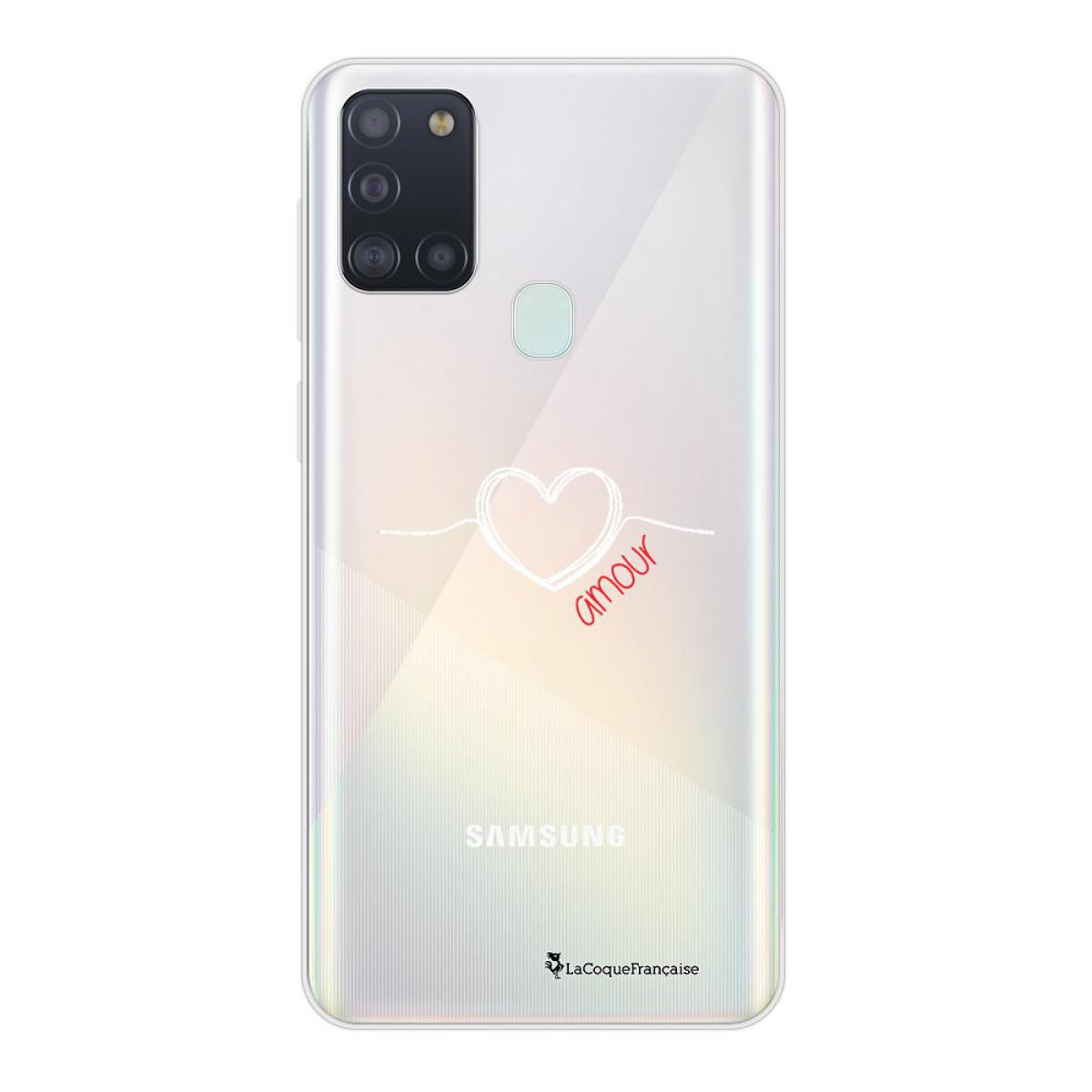 La Coque Francaise - Coque Samsung Galaxy A21S souple transparente Coeur Blanc Amour Motif Ecriture Tendance La Coque Francaise - Coque, étui smartphone