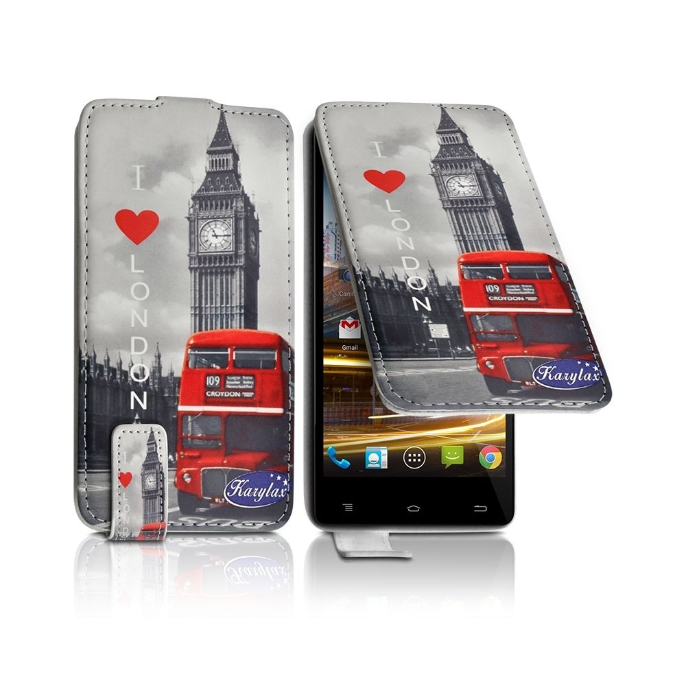 Karylax - Housse Etui Clapet à Motif ZA05 Universel M pour Archos 50b Neon - Autres accessoires smartphone