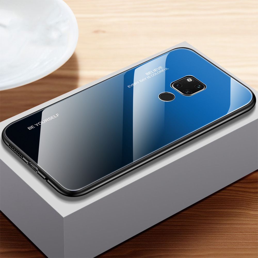 marque generique - Coque en verre trempé antichoc unique pour Huawei Mate 10 Lite - Bleu&Noir - Autres accessoires smartphone