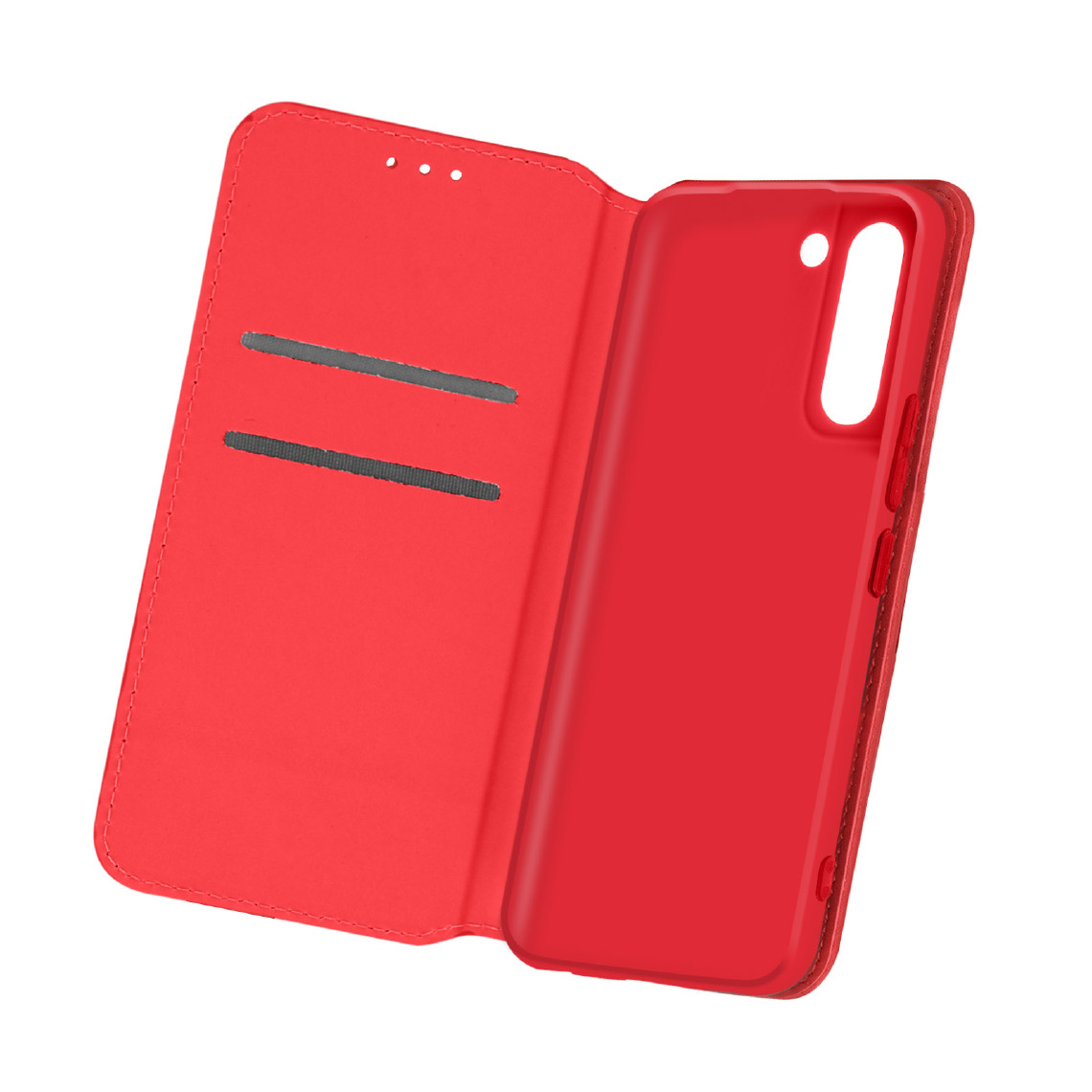 Avizar - Housse Samsung Galaxy S21 Plus Étui Folio Portefeuille Fonction Support rouge - Coque, étui smartphone