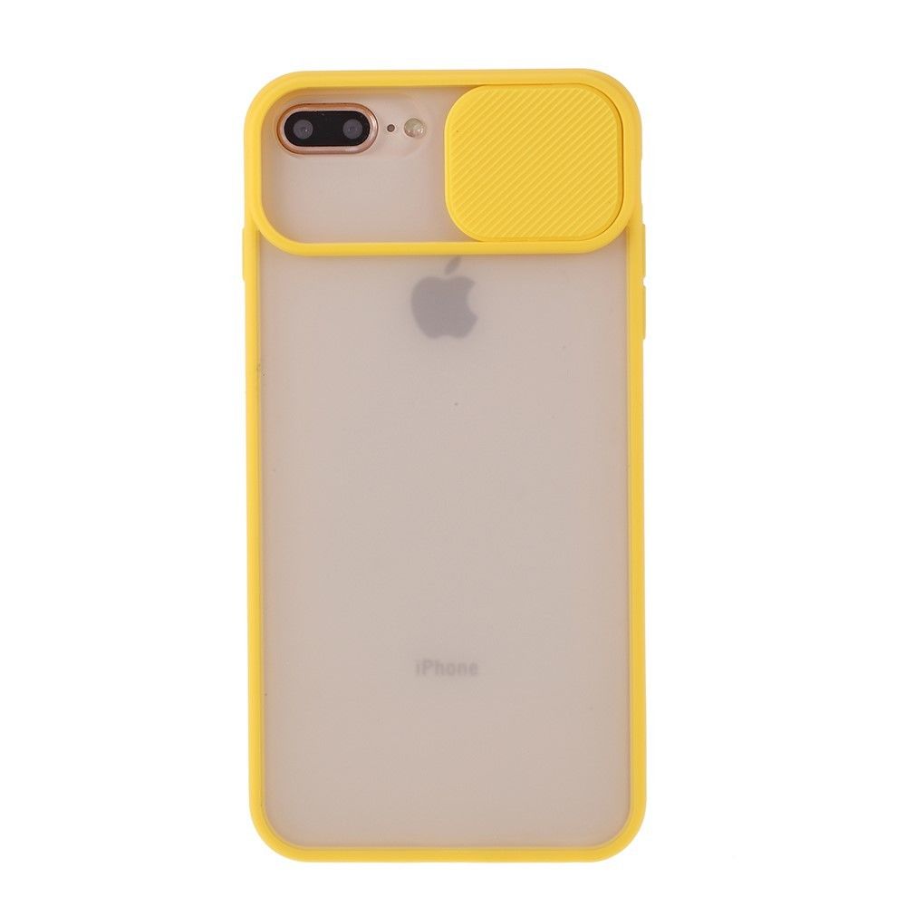 Generic - Coque en TPU combo mat avec caméra coulissante jaune pour votre Apple iPhone 8 Plus/7 Plus 5.5 pouces - Coque, étui smartphone