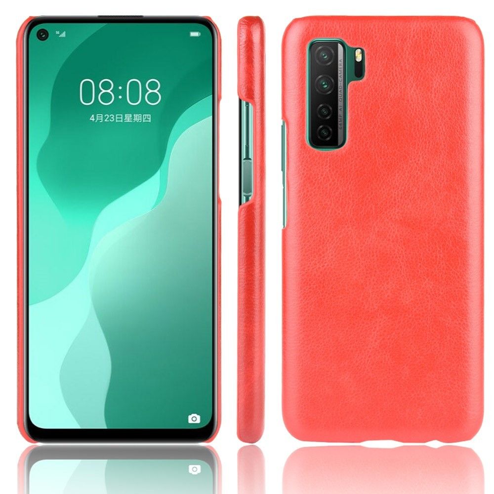 Generic - Coque en TPU + PU peau de litchi rouge pour votre Huawei Nova 7 SE/P40 Lite 5G - Coque, étui smartphone