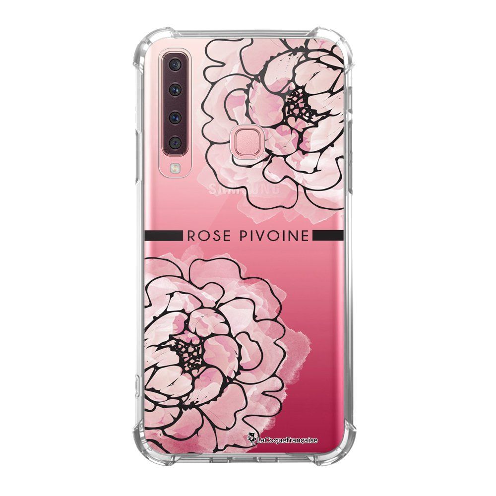 La Coque Francaise - Coque Samsung Galaxy A9 2018 anti-choc souple avec angles renforcés transparente Rose Pivoine La Coque Francaise - Coque, étui smartphone