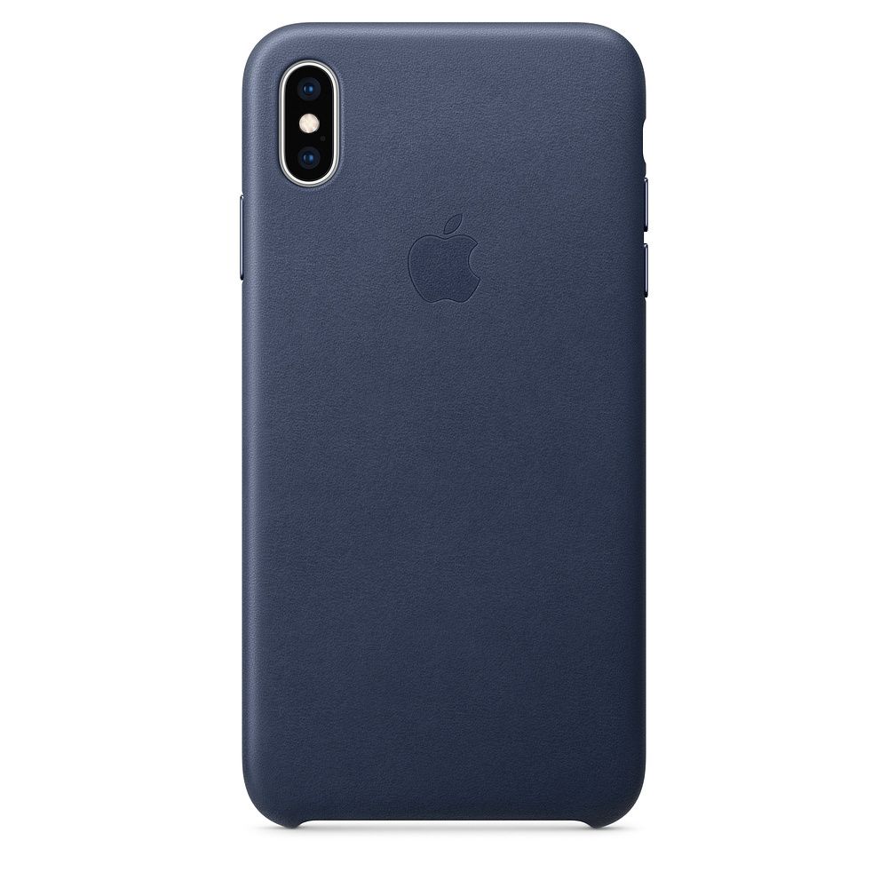 Apple - Coque en cuir pour iPhone XS Max - Bleu nuit - Coque, étui smartphone