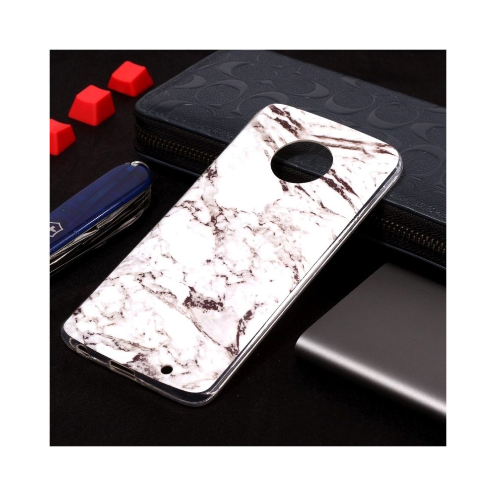 Wewoo - Coque en TPU Motif Marbre Pour Motorola Moto G6 Plus 2018 Blanc - Coque, étui smartphone