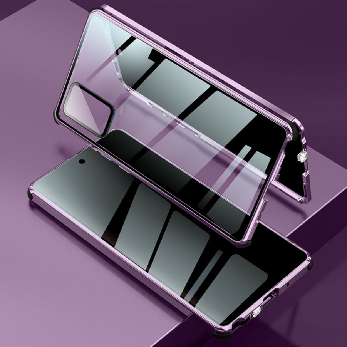 Other - Coque en cadre métallique absorption des chocs + boucle de verrouillage + étui de protection d'objectif Fonction anti-peep violet pour votre Samsung Galaxy Note 20/Note 20 5G - Coque, étui smartphone