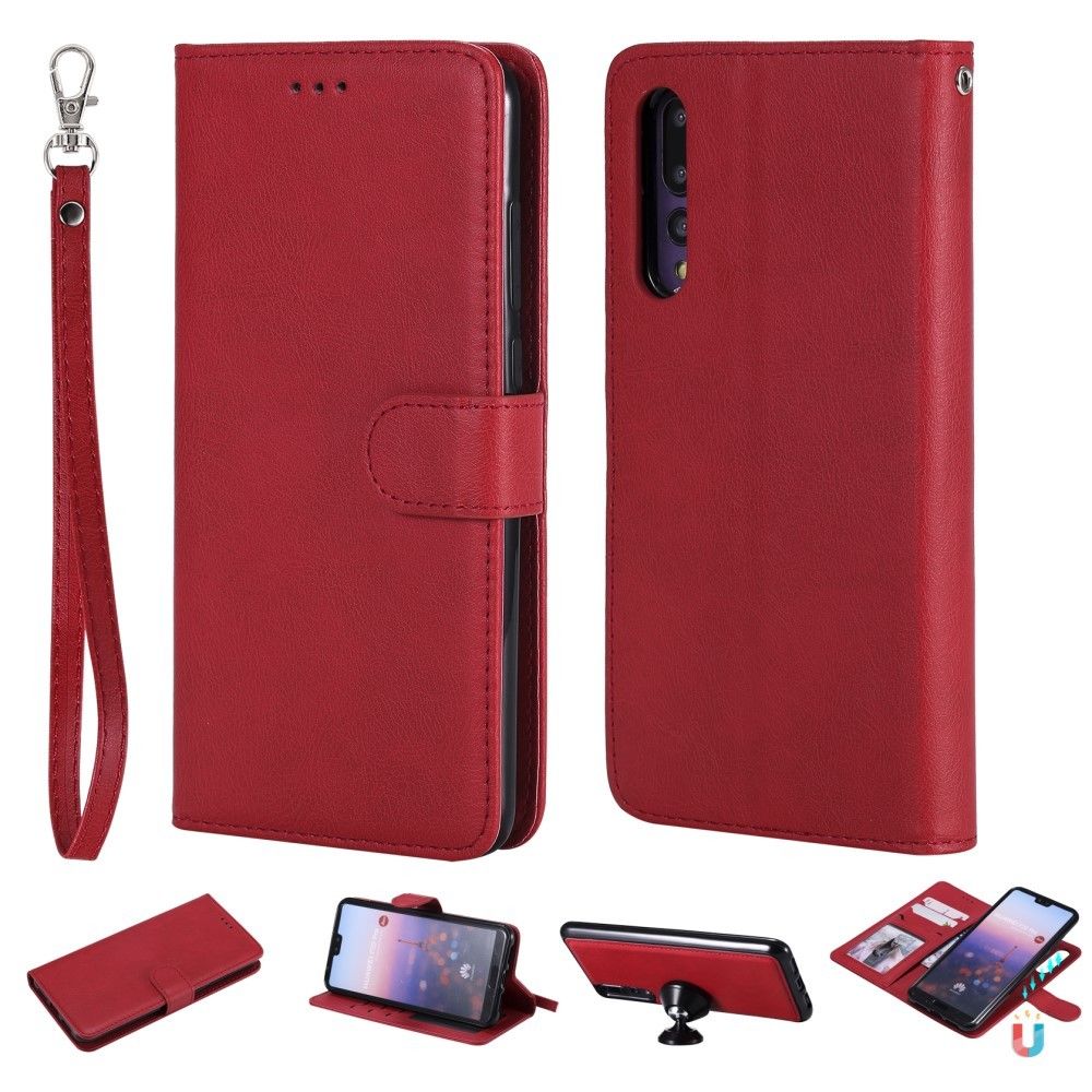 marque generique - Etui en PU magnétique détachable 2-en-1 rouge pour votre Huawei P20 Pro - Autres accessoires smartphone