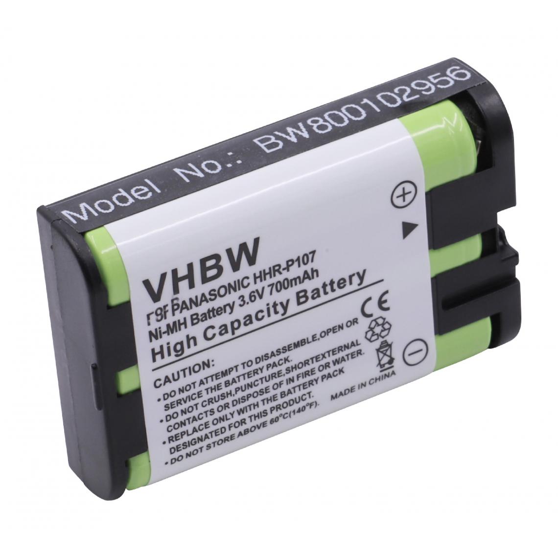 Vhbw - vhbw NiMH batterie 700mAh (3.6V) pour téléphone fixe sans fil Panasonic KX-TG2267B, KX-TG2267S, KX-TG2700S, KX-TG2720S, KX-TG2730S, KX-TG2740S - Batterie téléphone