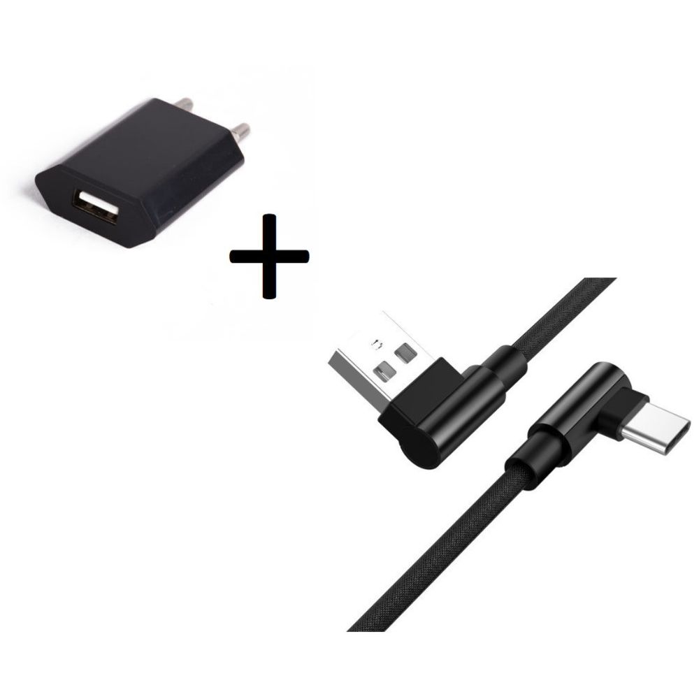 Shot - Pack pour SONY Xperia XZ3 Smartphone Type C (Cable 90 degres Fast Charge + Prise Secteur Couleur) - Chargeur secteur téléphone