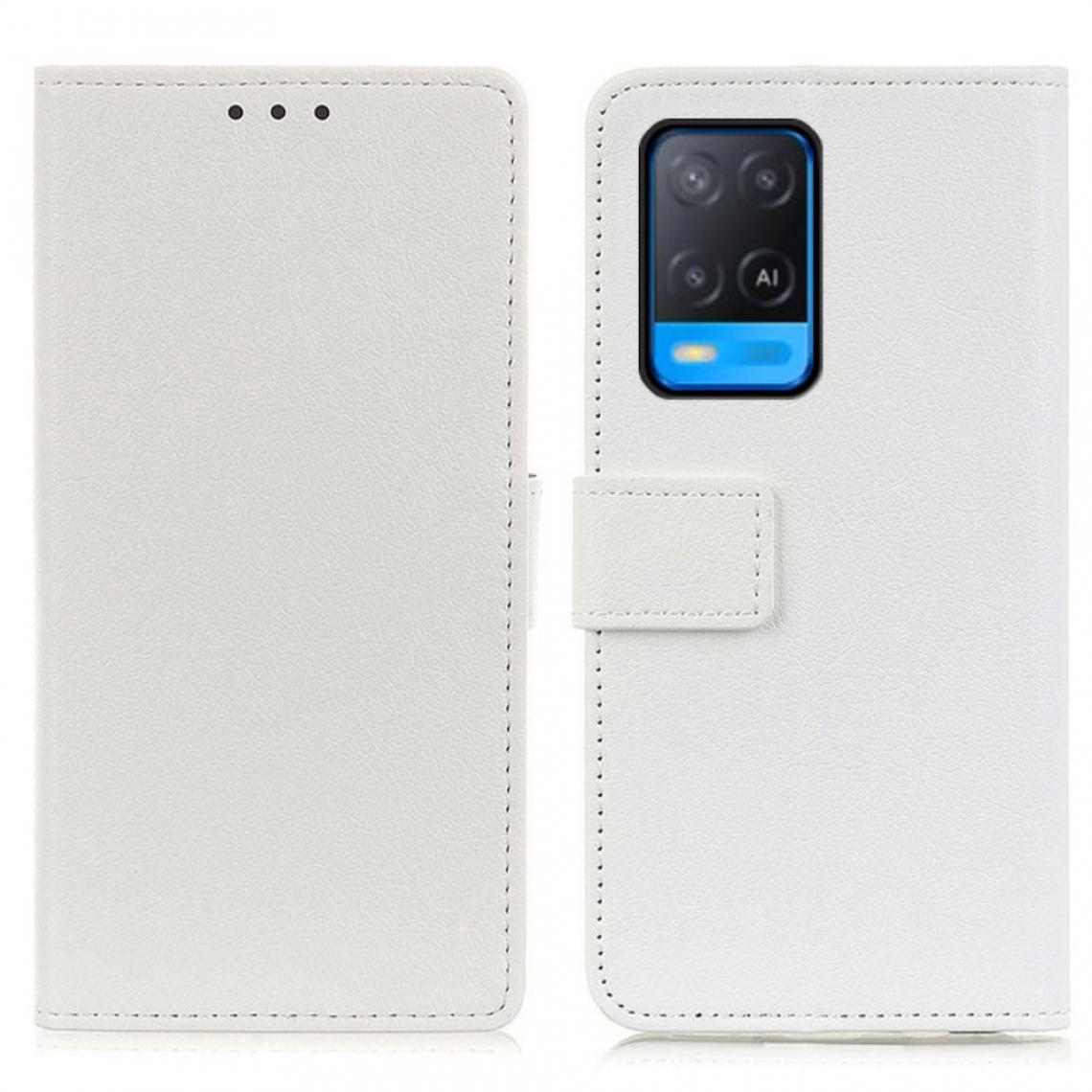 Other - Etui en PU avec support, porte-cartes et poche pour billets blanc pour votre Oppo A54 4G - Coque, étui smartphone