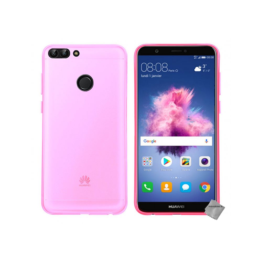 Htdmobiles - Housse etui coque pochette silicone gel fine pour Huawei P Smart + verre trempe - ROSE - Autres accessoires smartphone