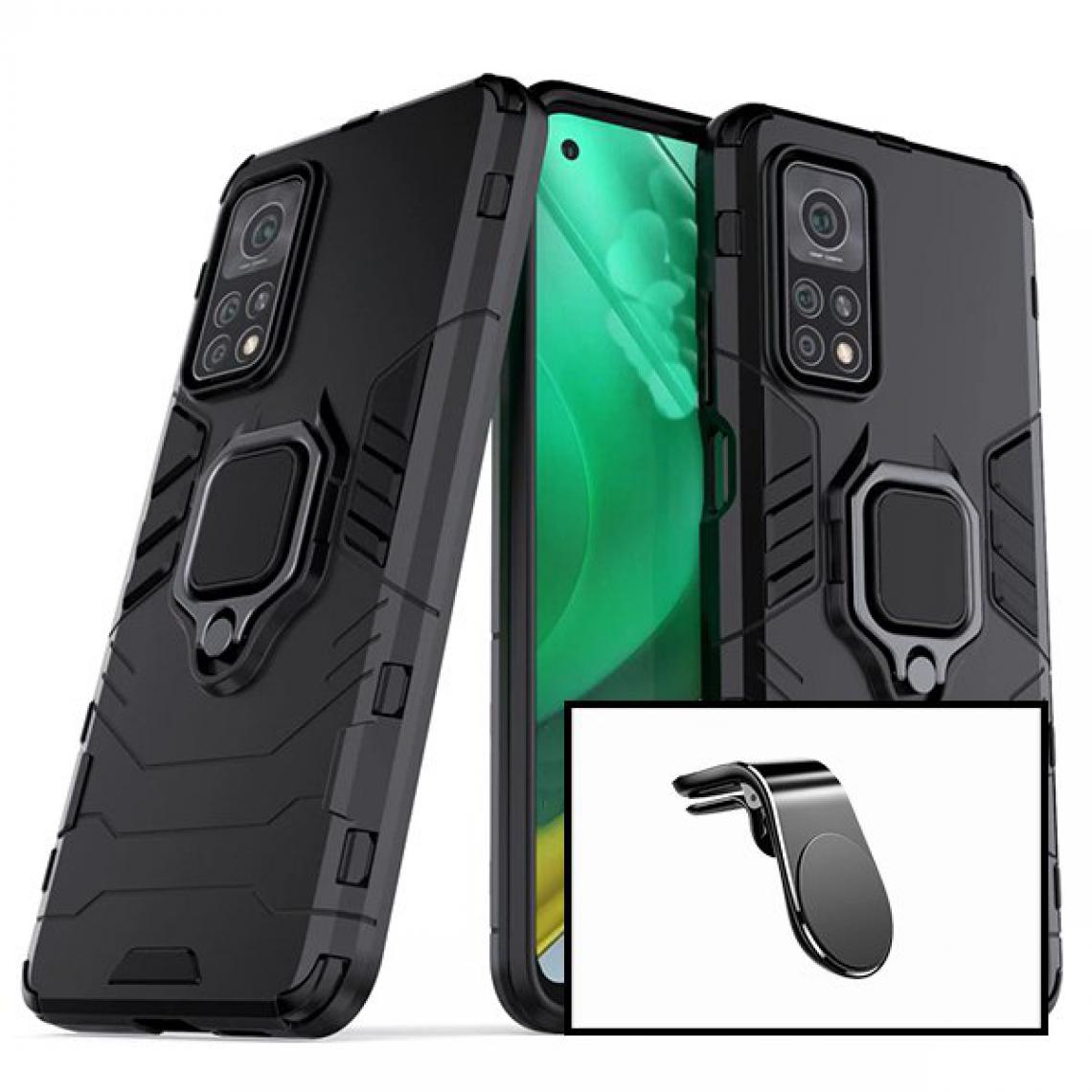 Phonecare - Kit Support Magnétique L Safe Driving pour la Voiture + Coque Military Defender 3x1 Anti-Impact - Xiaomi Mi 10T Pro 5G - Coque, étui smartphone