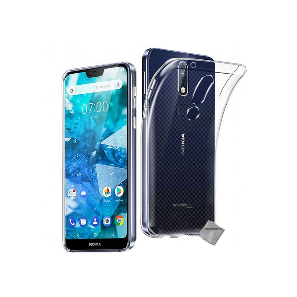 Htdmobiles - Housse etui coque silicone gel fine Nokia 7.1 (2018) + film ecran TRANSPARENT TPU - Autres accessoires smartphone