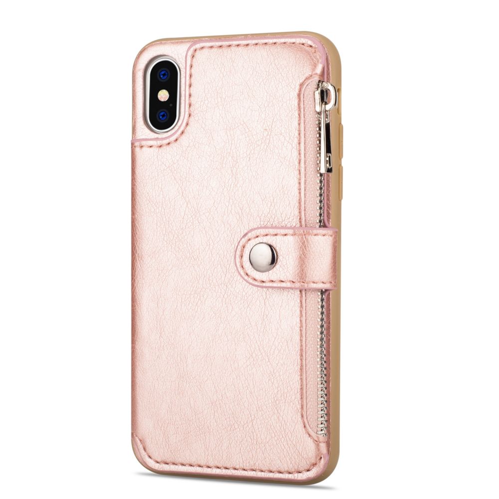 marque generique - Etui en cuir à glissière pour Apple iPhone 6 Plus - Or rose - Coque, étui smartphone