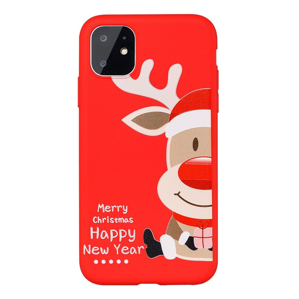 Generic - Cas de vacances de Noël de neige en silicone couverture Convient pour iPhone 11 6.1 pouces cadeau red - Autres accessoires smartphone