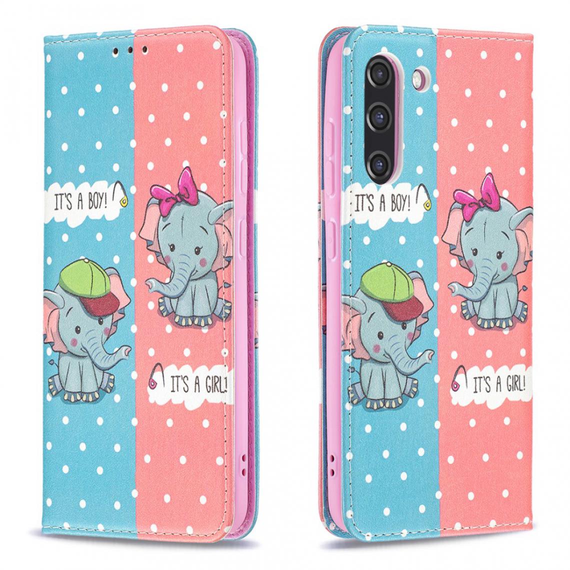Other - Etui en PU Conception d'impression de motifs élégants avec support Éléphants pour votre Samsung Galaxy S21 FE/S21 Lite - Coque, étui smartphone
