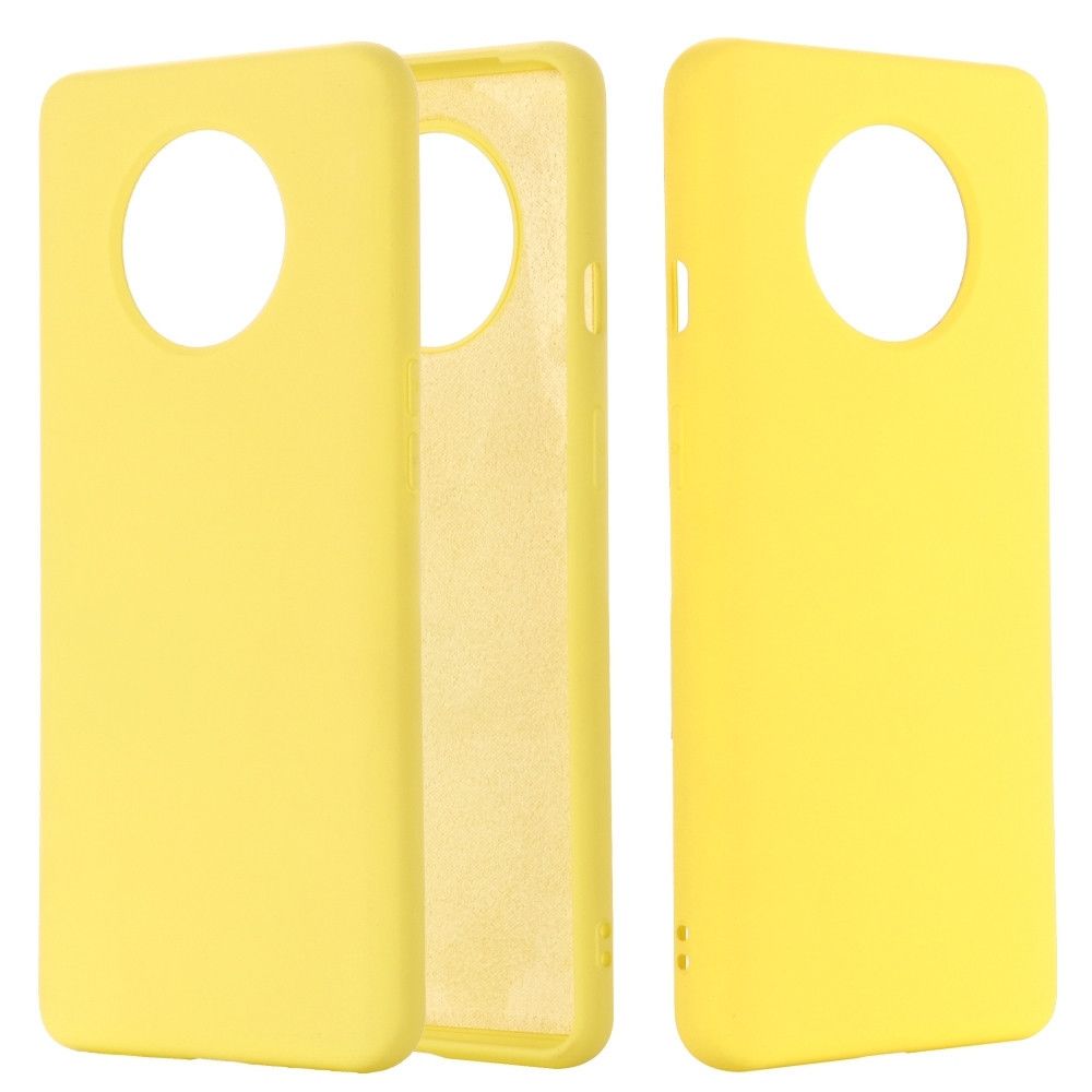 Wewoo - Coque Pour OnePlus 7T couleur unie silicone liquide antichoc pleine couverture étui de protection jaune - Coque, étui smartphone
