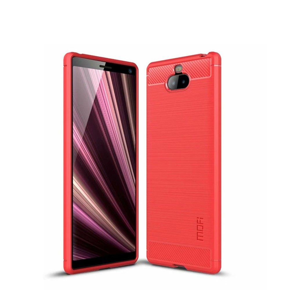marque generique - Coque en TPU fibre de carbone rouge pour votre Sony Xperia XA3 - Autres accessoires smartphone