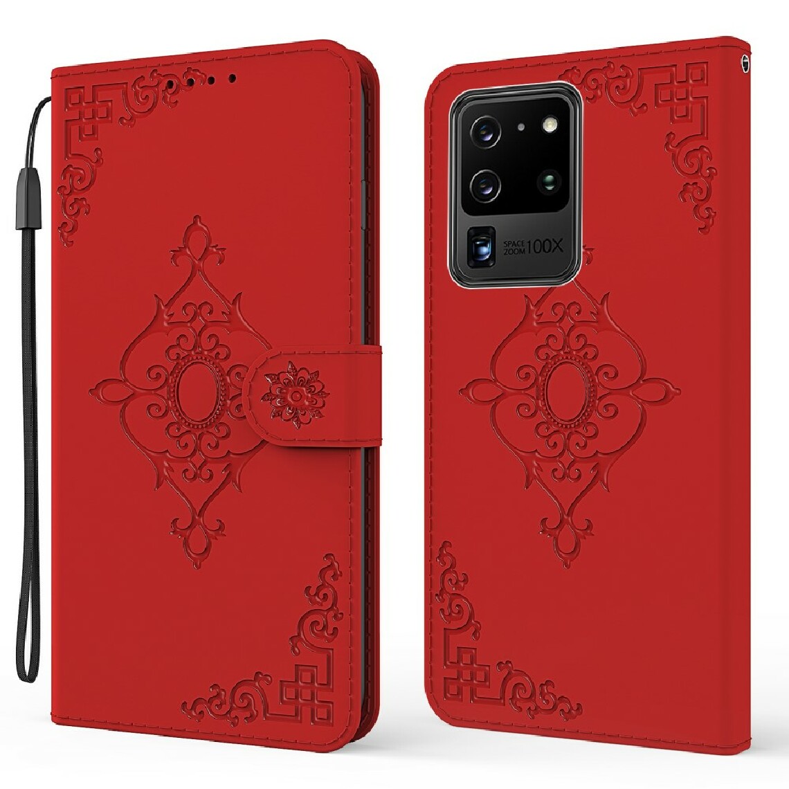 Other - Etui en PU impression de motif symétrique avec support rouge pour votre Samsung Galaxy S30 Ultra - Coque, étui smartphone