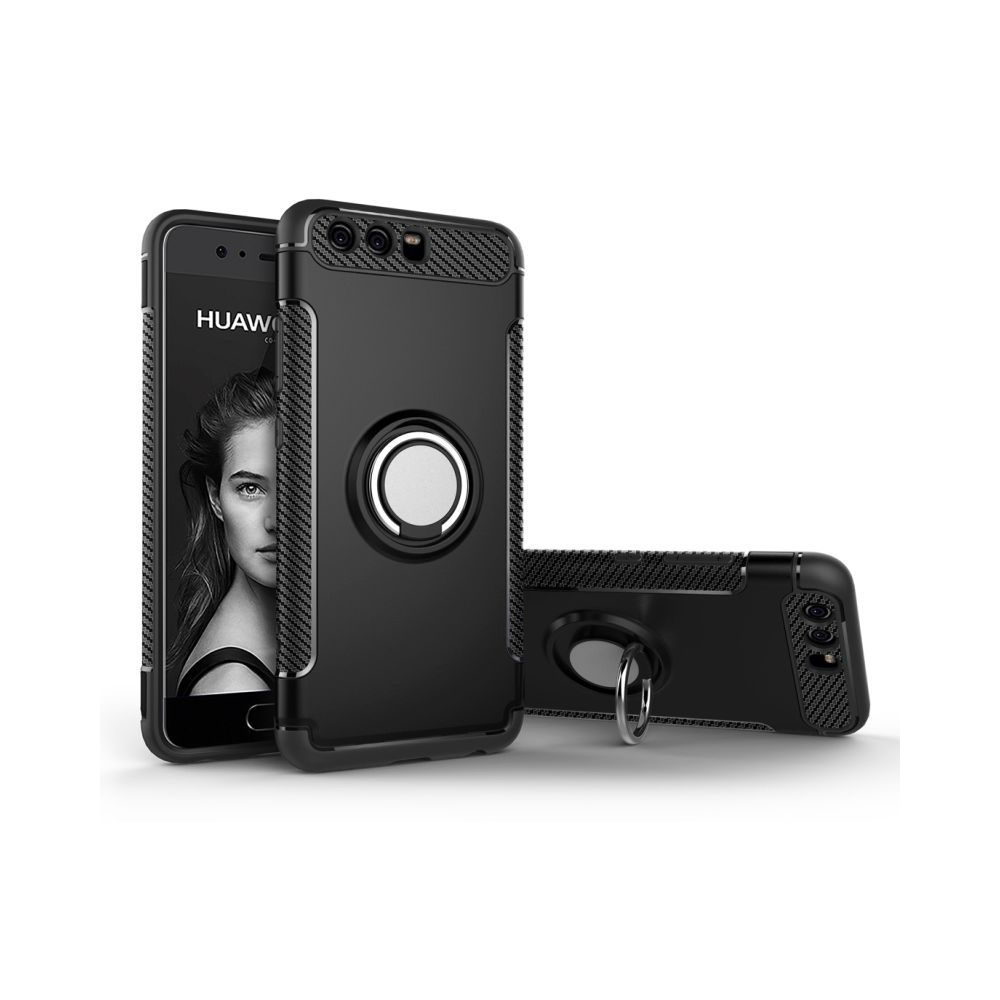 Wewoo - Coque renforcée noir pour Huawei P10 Magnétique 360 Degrés Rotation Anneau Armure Housse de Protection - Coque, étui smartphone