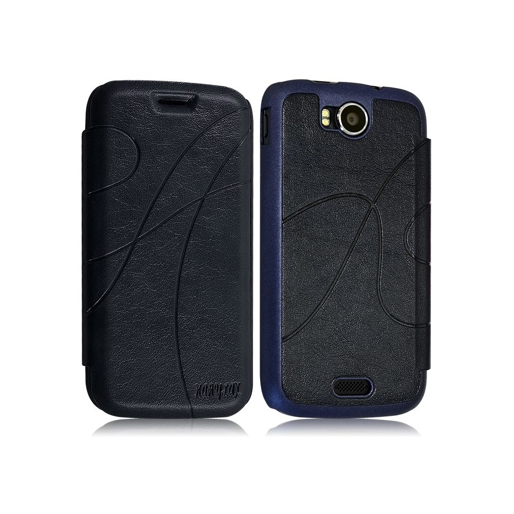 Karylax - Coque Housse Etui à rabat latéral et porte-carte pour Wiko Cink Peax 2 couleur Bleu foncé - Autres accessoires smartphone