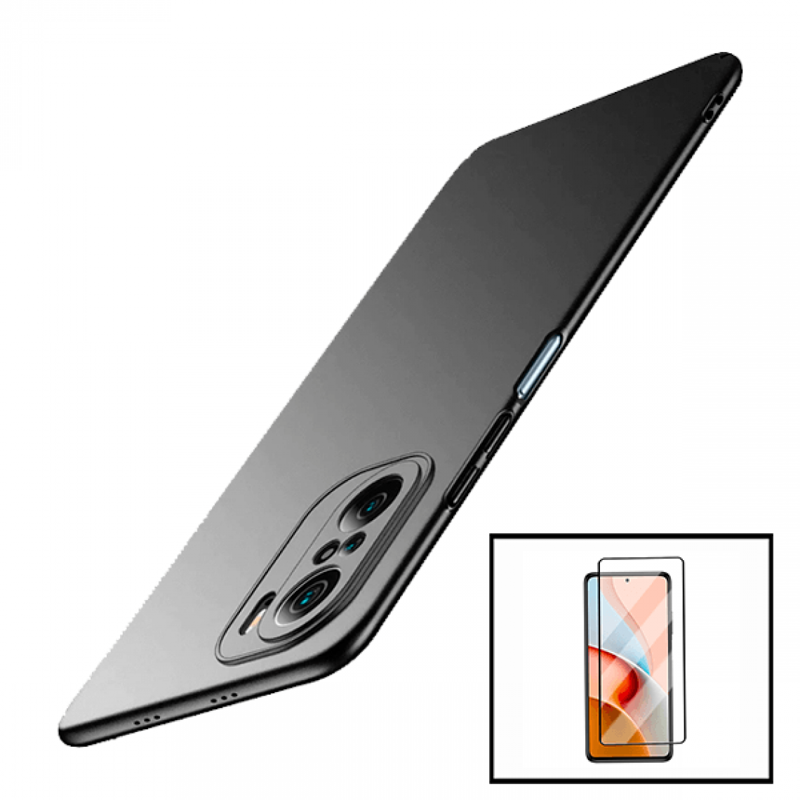 Phonecare - Kit Verre Trempé 5D Full Coque + Coque Mince et Rigide pour Xiaomi Redmi Note 10s - Noir - Coque, étui smartphone