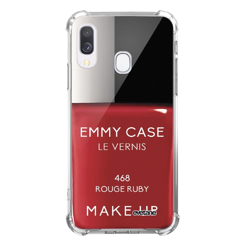 Evetane - Coque Samsung Galaxy A40 anti-choc souple avec angles renforcés transparente Vernis Rouge Evetane - Coque, étui smartphone
