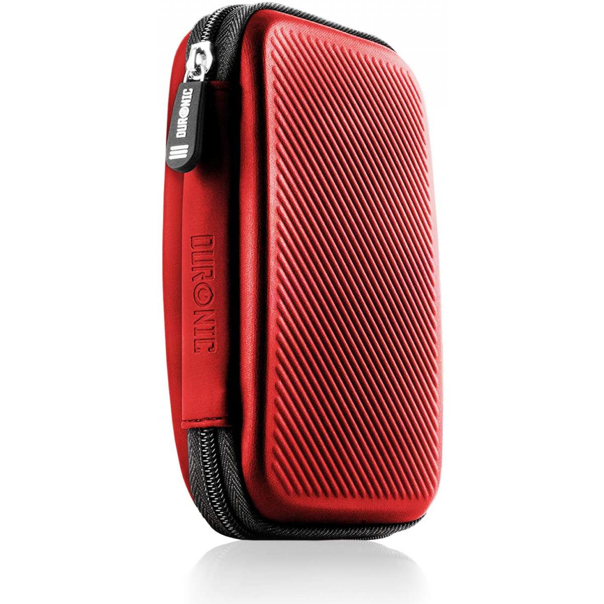 Duronic - Duronic HDC2 RD étui de protection semi rigide pour disque dur, GPS, batterie portable, liseuse | housse pour disques durs externes | rouge | EVA antichoc | Léger et compact | 11 x 15 cm - Coque, étui smartphone