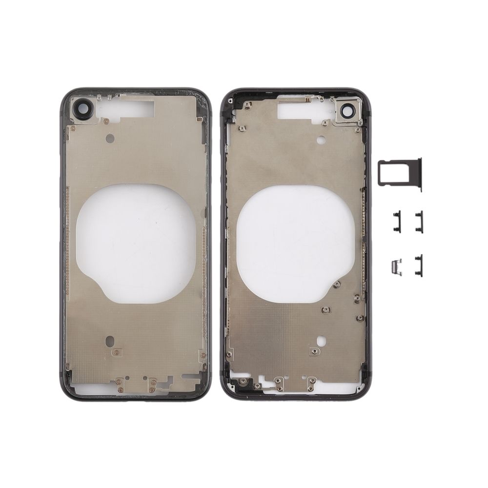 Wewoo - Coque arrière transparente avec objectif d'appareil photo, plateau de carte SIM et touches latérales pour iPhone 8 (noir) - Autres accessoires smartphone