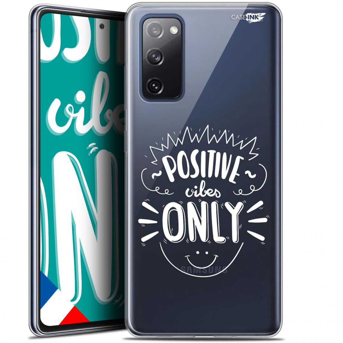 Caseink - Coque arrière Samsung Galaxy S20 FE (6.5 ) Gel HD [ Nouvelle Collection - Souple - Antichoc - Imprimé en France] Positive Vibes Only - Coque, étui smartphone