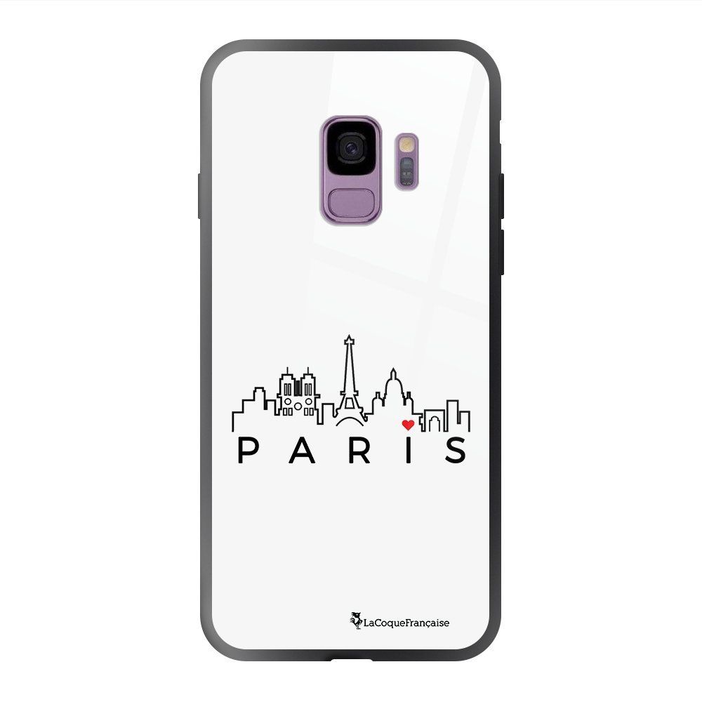 La Coque Francaise - Coque Samsung Galaxy S9 soft touch noir effet glossy Skyline Paris Design La Coque Francaise - Coque, étui smartphone
