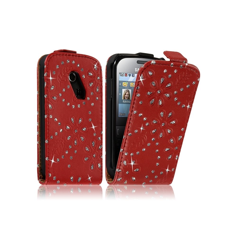 Karylax - Housse Coque Etui pour Samsung Chat 335 Style Diamant Couleur Rouge - Autres accessoires smartphone