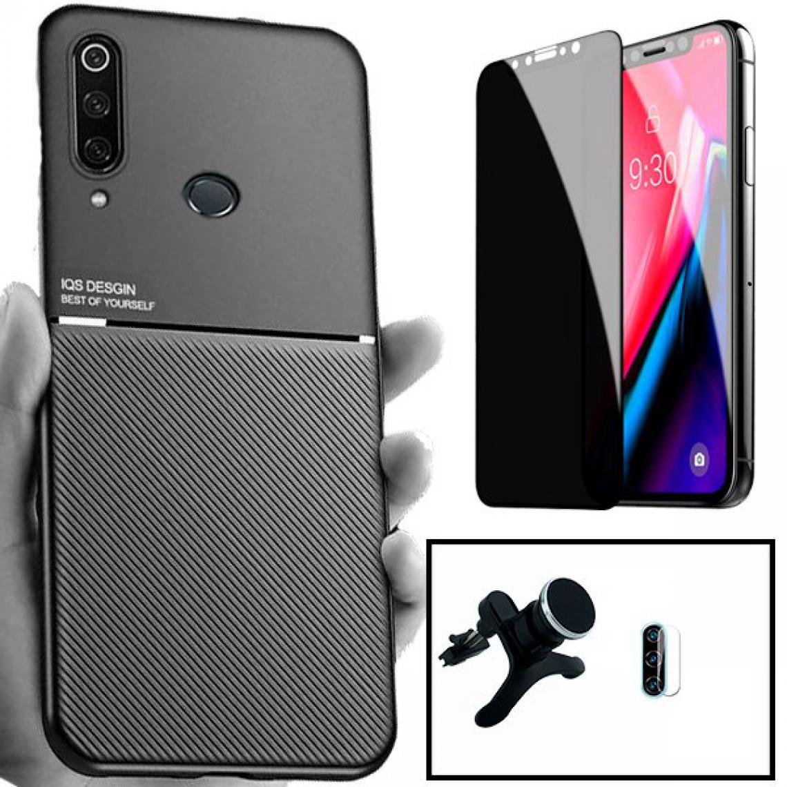 Phonecare - Kit Coque Magnetic Lux + Anti-Spy 5D Full Cover + Film de Caméra Arrière + Support de Voiture Magnétique Renforcé - Huawei P30 Lite - Coque, étui smartphone
