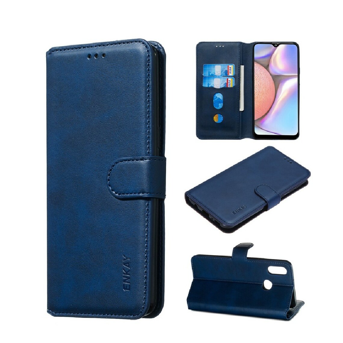 Other - Etui en PU + TPU avec support bleu foncé pour votre Samsung Galaxy A10s/M01s - Coque, étui smartphone