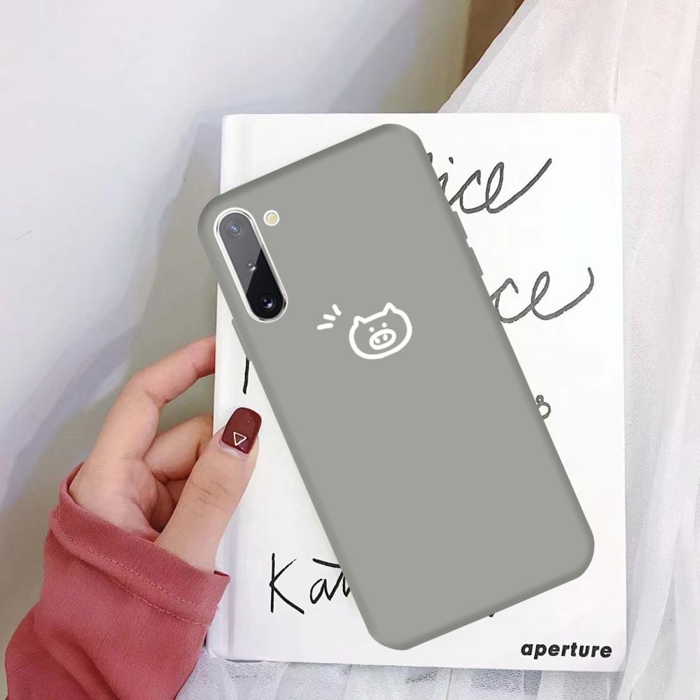 Wewoo - Housse Étui Coque Pour Galaxy Note10 Little Pig Pattern Frosted TPU de protection Gris - Coque, étui smartphone