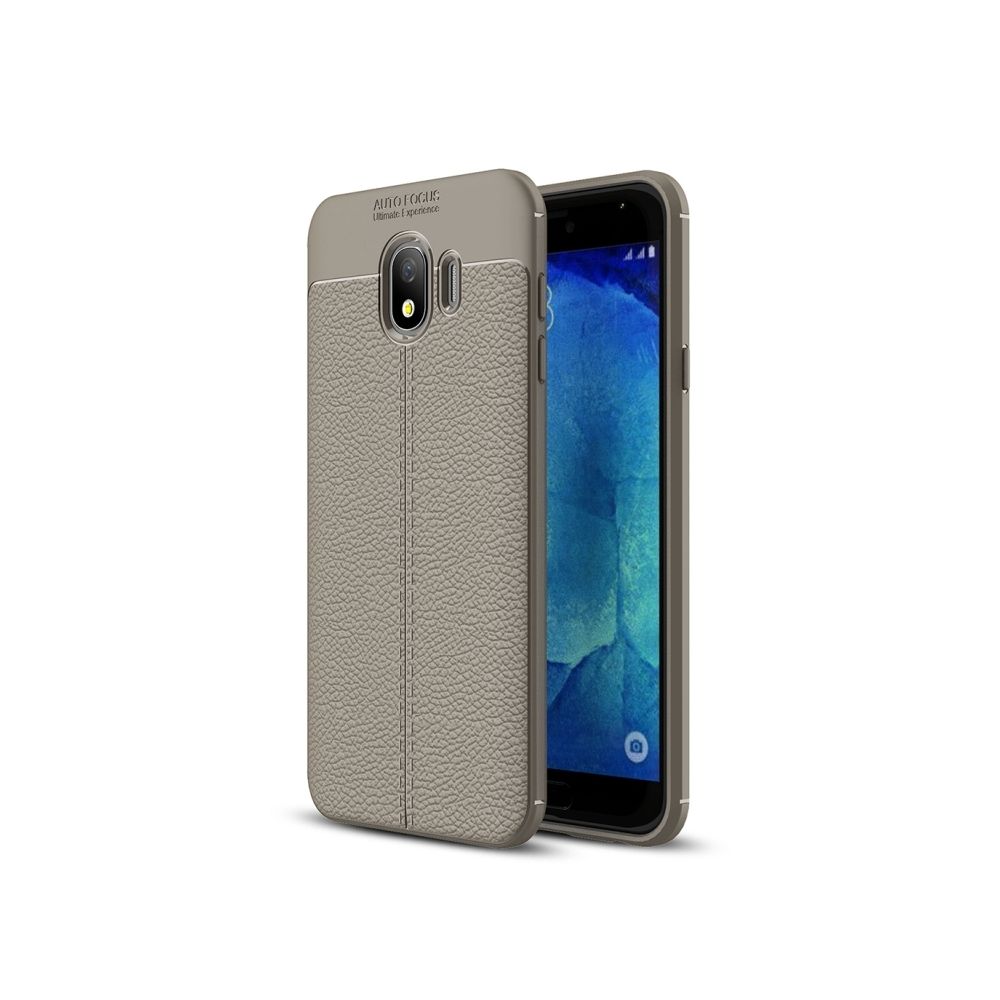 Wewoo - Coque gris pour Galaxy J4 2018 Version EU Litchi Texture TPU Case - Coque, étui smartphone